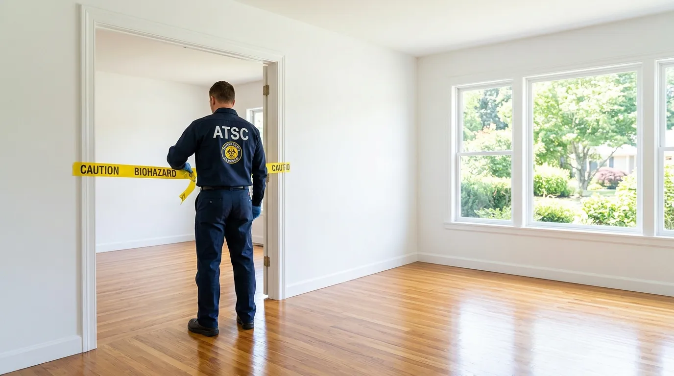 Certified biohazard cleanup crew performing Decomposition Cleanup in Luling